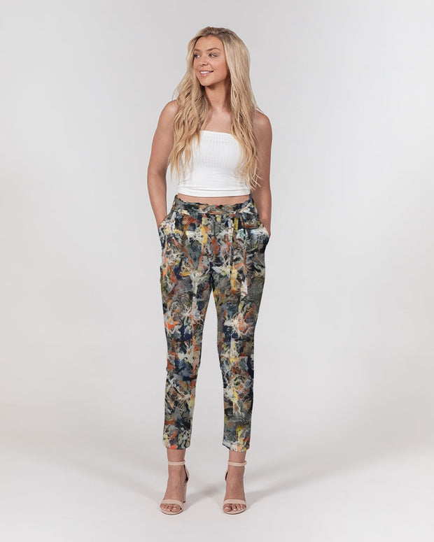 Metro Splattered Paint Women's Belted Tapered Pants