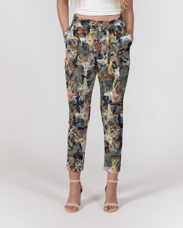 Metro Splattered Paint Women's Belted Tapered Pants