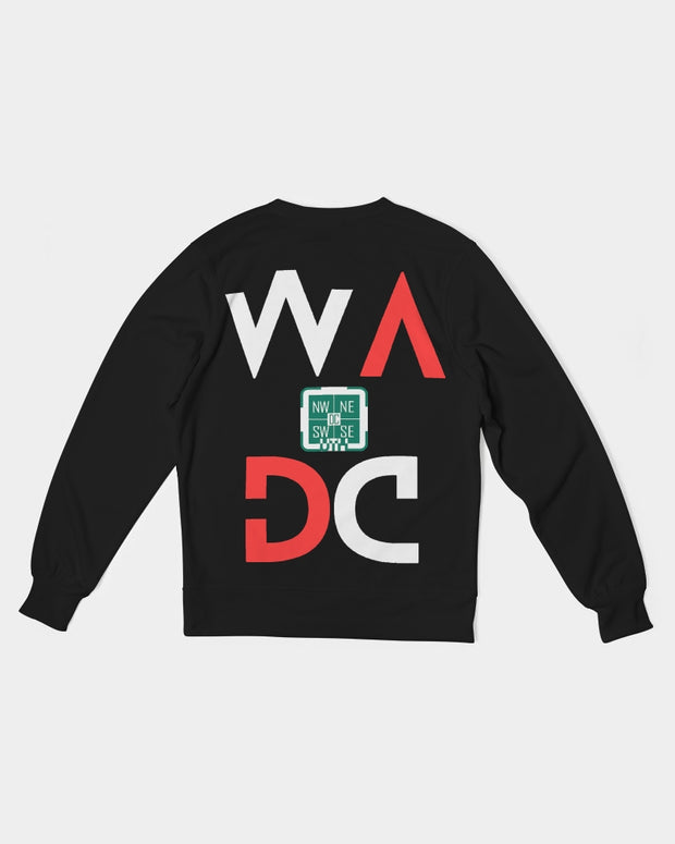 WA DC Large Print Men's Classic French Terry Crewneck Pullover