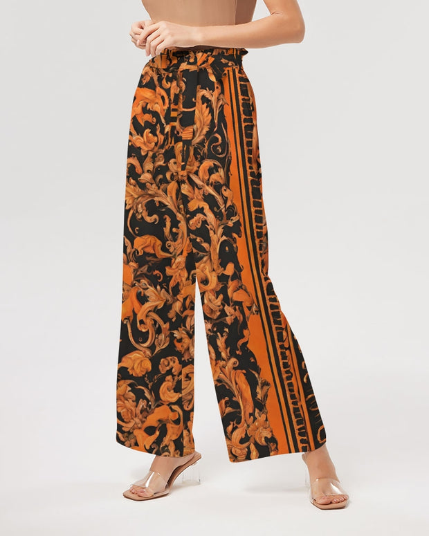 Orange English Women's High-Rise Wide Leg Pants