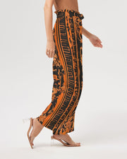 Orange English Women's High-Rise Wide Leg Pants