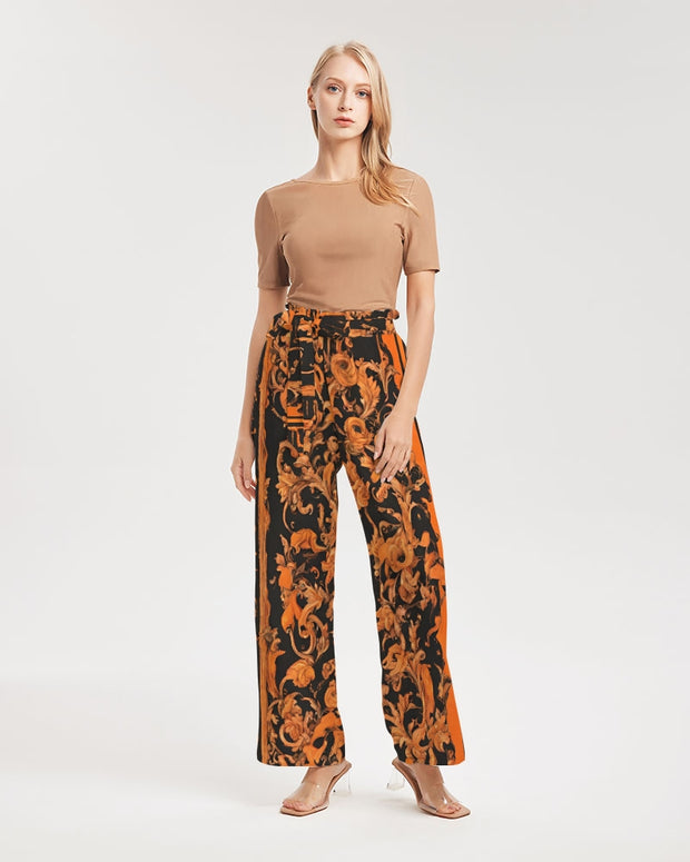 Orange English Women's High-Rise Wide Leg Pants